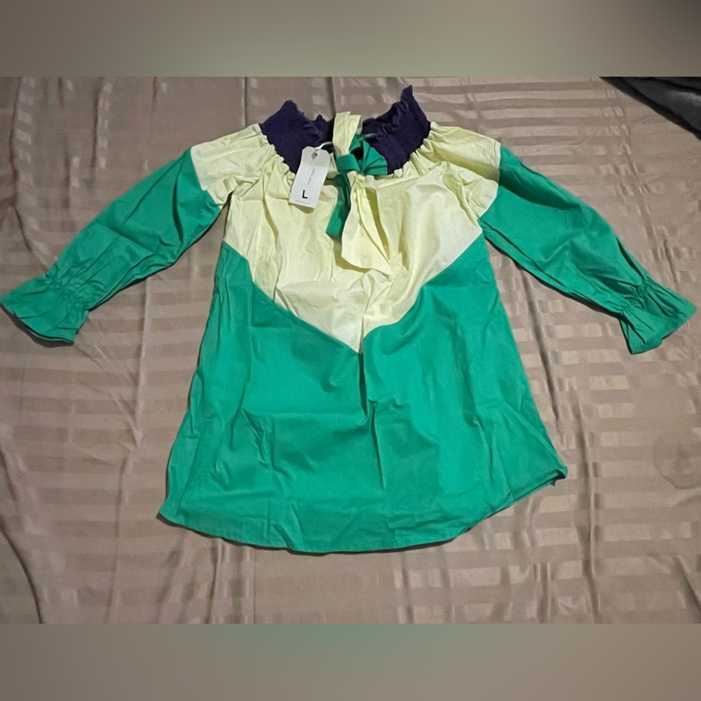 NWT LONG SLEEVE COLOR BLOCK TOP